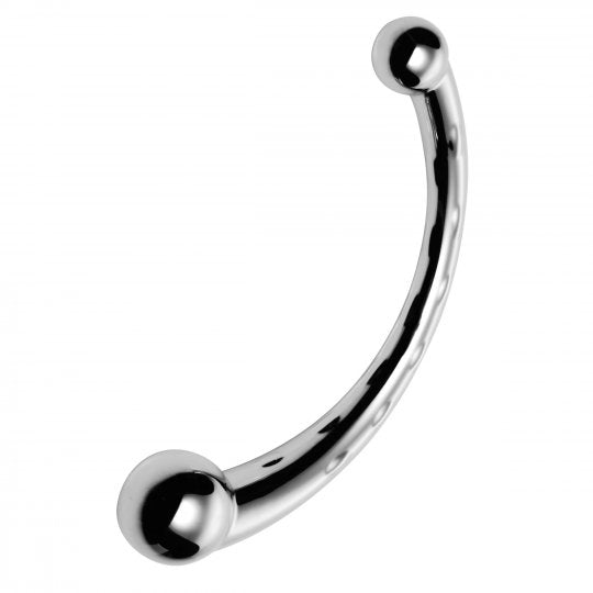 The Chrome Crescent Dual Ended Dildo